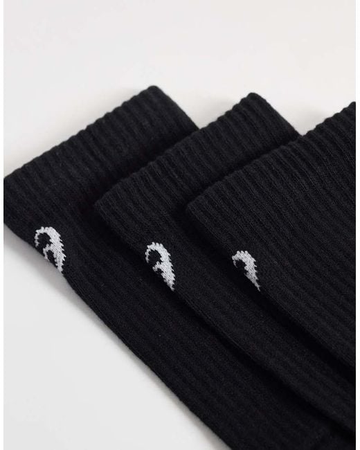 Asics Black 3 Pack Crew Sock