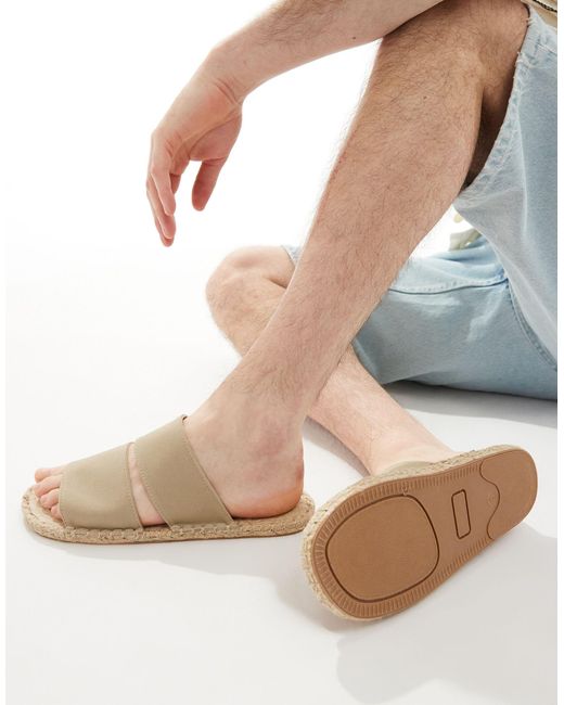 ASOS – espadrilles-sandalen zum hineinschlüpfen in Natural für Herren
