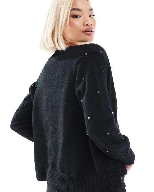 Lovedrobe Blue Diamante Cardigan Crop Top Set