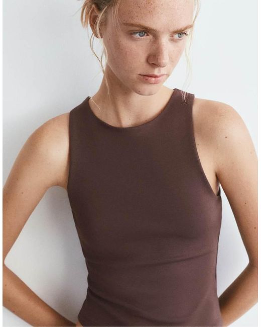 Pull&Bear Brown Tank Top With Modal