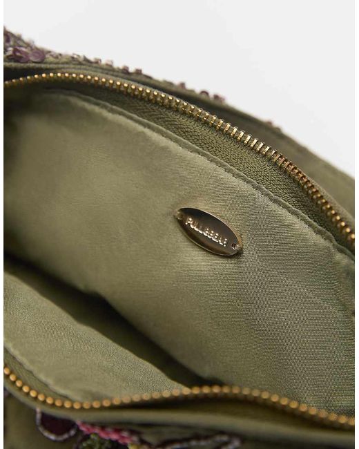 Pull&Bear Metallic Beaded Canvas Shoulder Bag