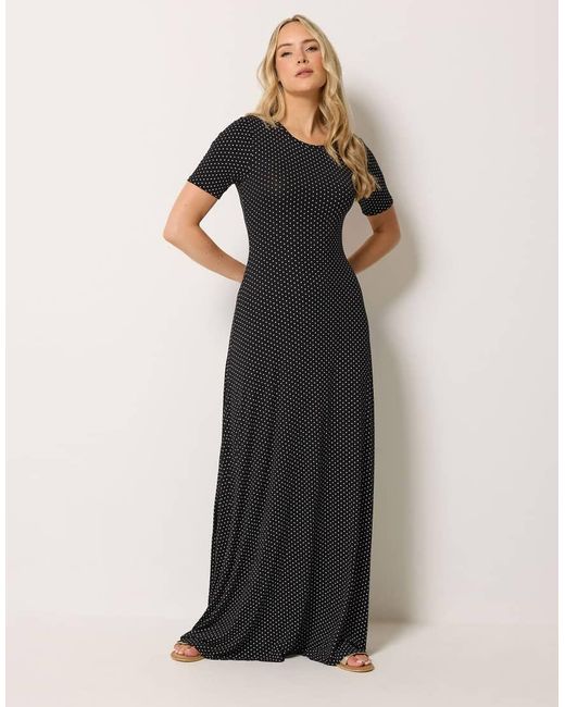 Long Tall Sally Black Polka Dot Short Sleeve Maxi Dress