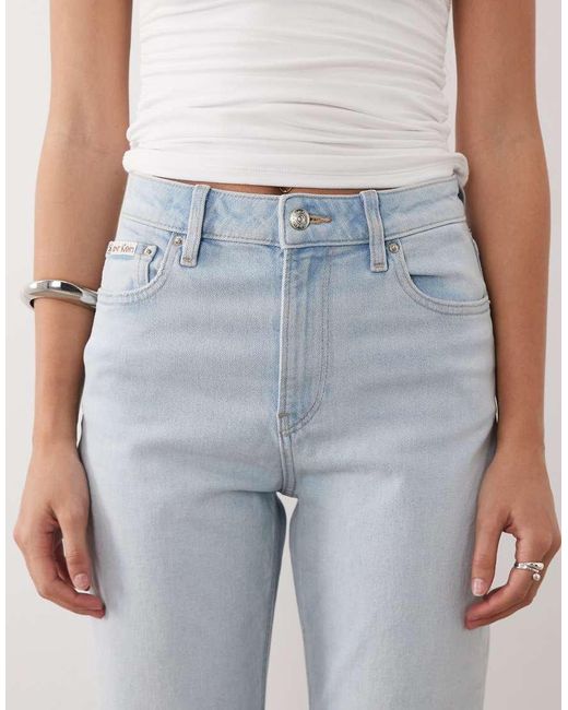 Calvin Klein Blue High Rise Straight Leg Jeans