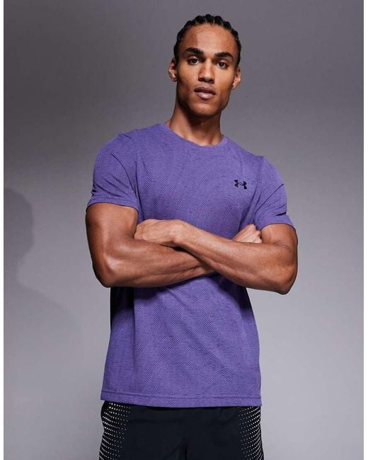 Under Armour Purple Vanish Seamless Novelty Short Sleeve T-shirt for men