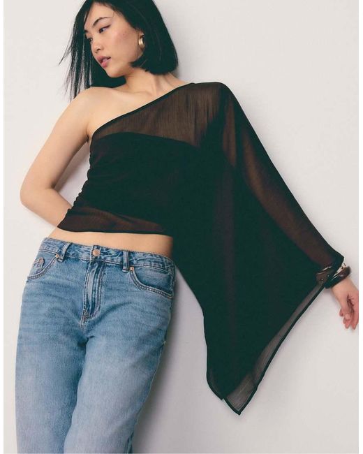 Stradivarius Blue Asymmetric Cape