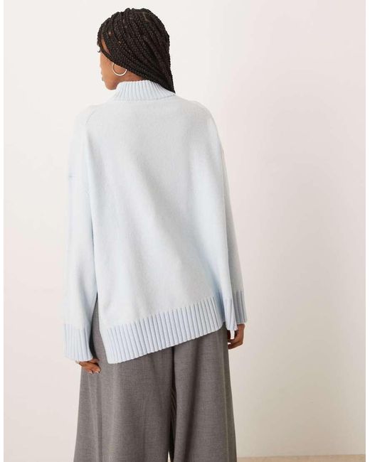 Mango White High Neck Jumper