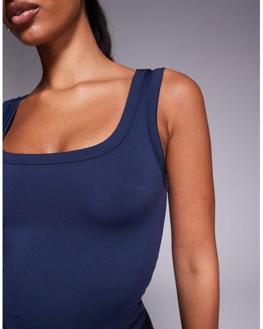 4505 Blue Icon Active Slightly Cropped Tank Top