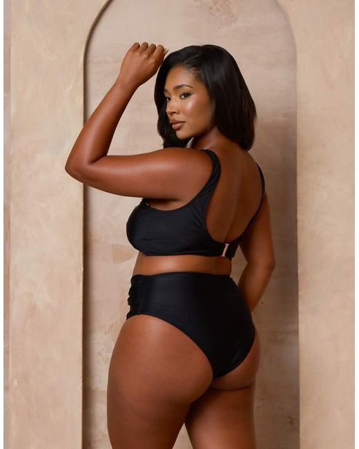 Moda Minx Curve Brown X Alessa Tyrrell-charles Starfish High Waisted Bottoms