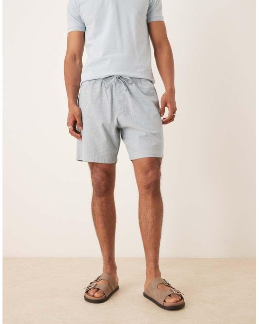 Pantalones Cortos De Sastre De 8" Grises De Mezcla De Lino De Abercrombie & Fitch de hombre de color Natural