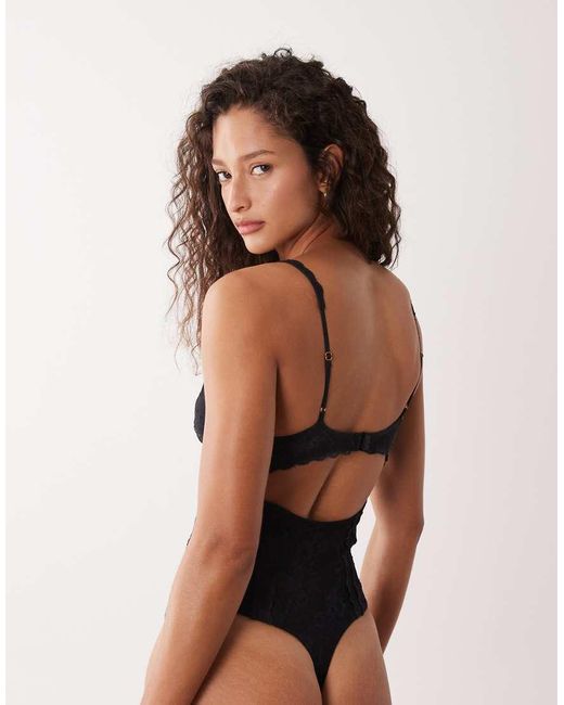 Free People Black Intimately Fp Say You Love Me Bodysuit