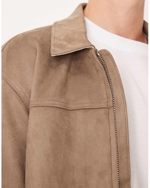 Abercrombie & Fitch Licht Cropped Jack Van Suède Met Rits in het Blue voor heren