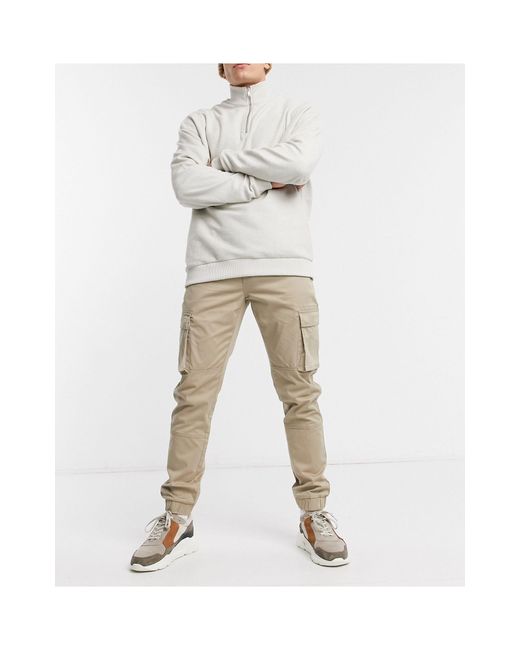 Only \u0026 Sons Cuffed Cargo Pants in Stone 