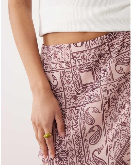 Wednesday's Girl Pink Wednesdays Girl Satin Bias Cut Midaxi Skirt