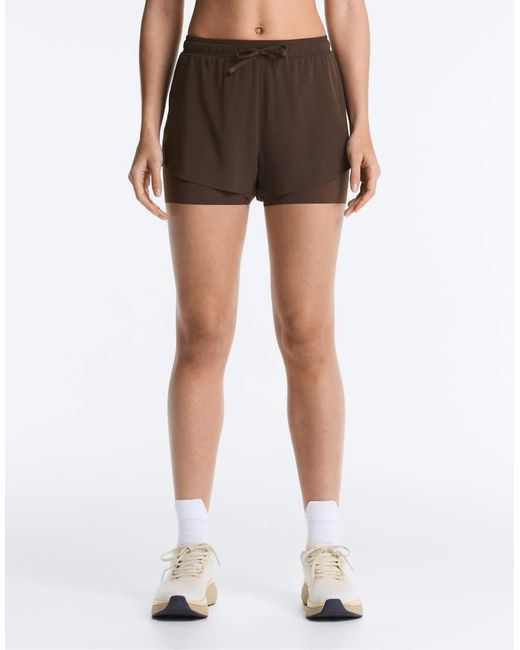 Oysho Brown 2-in-1 Light Touch Shorts
