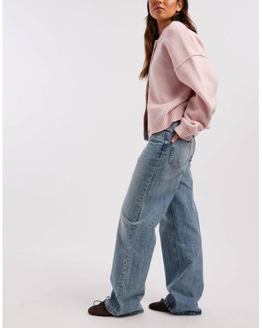 ASOS Blue Wide Leg Dad Jeans