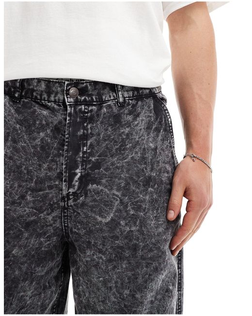 Micha - pantalon workwear avec coutures visibles - délavé Weekday pour homme en coloris White