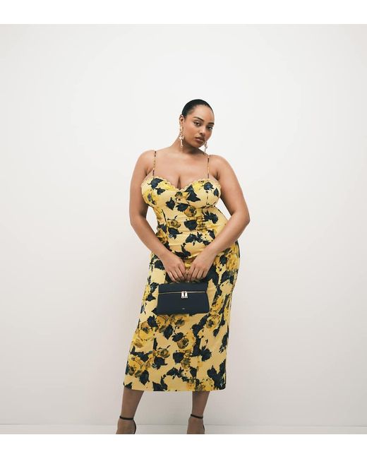 ASOS Metallic Asos Design Curve Cotton Sateen Cami Maxi Sundress With Bust Detailing