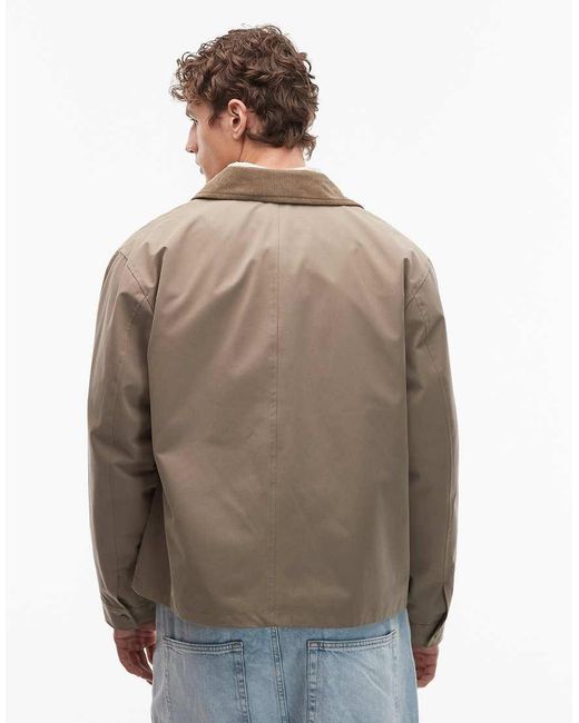 New Look Brown Short Jacket With Cord Collar for men