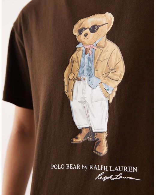 Polo Ralph Lauren Brown Bear Print Vintage Fit T-shirt