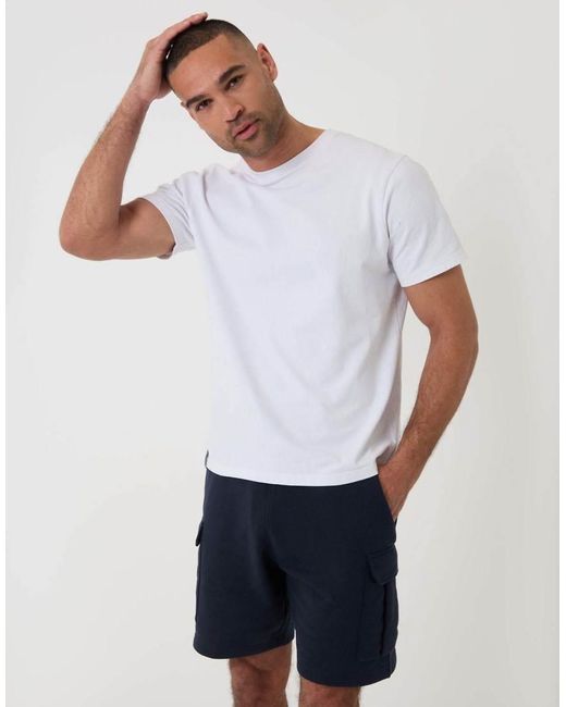 Threadbare Blue Cargo Sweat Shorts for men