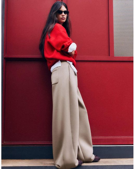 Bershka Red Barrel Fit Trousers