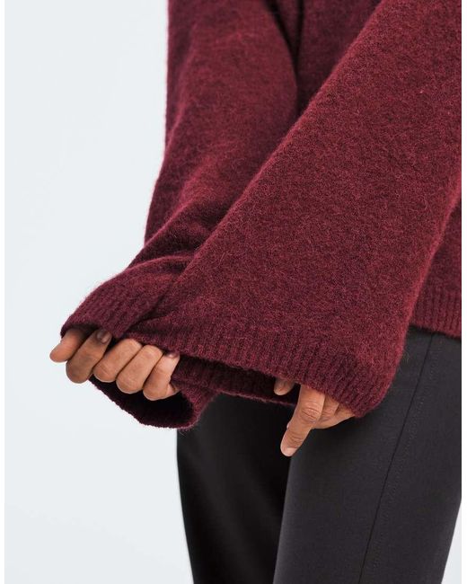 ARKET Red Super Soft Alpaca And Wool Relaxed Sweater