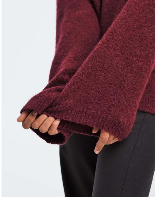 ARKET Red Super Soft Alpaca And Wool Relaxed Sweater