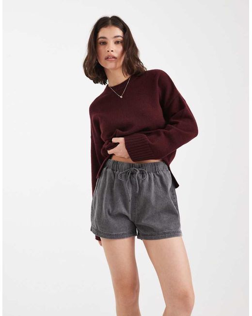 Joggers Cortos Vaqueros Grises De ASOS de color Red