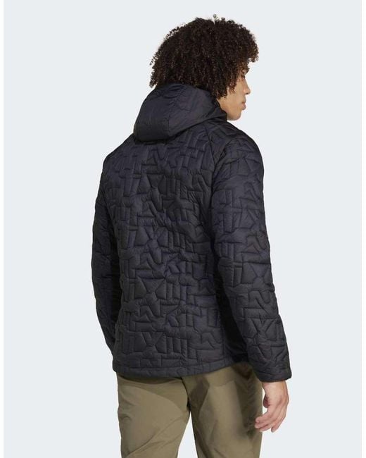 Adidas Gray Terrex Xperior Primaloft Loose Fill Insulated Hooded Jacket for men