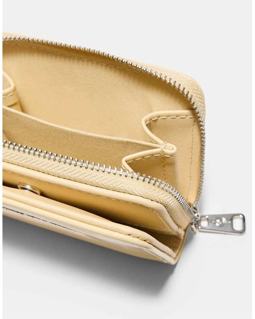 Stradivarius White Zipped Leather Effect Purse