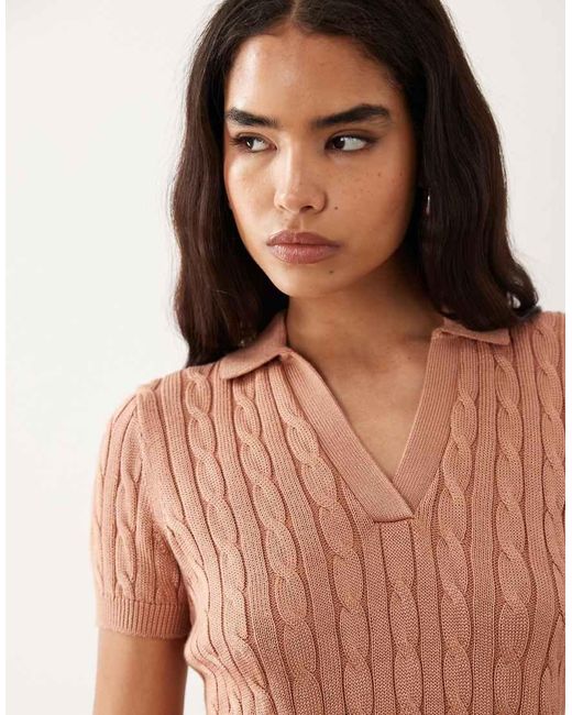 Ralph Lauren Pink Fine Knit Polo Top