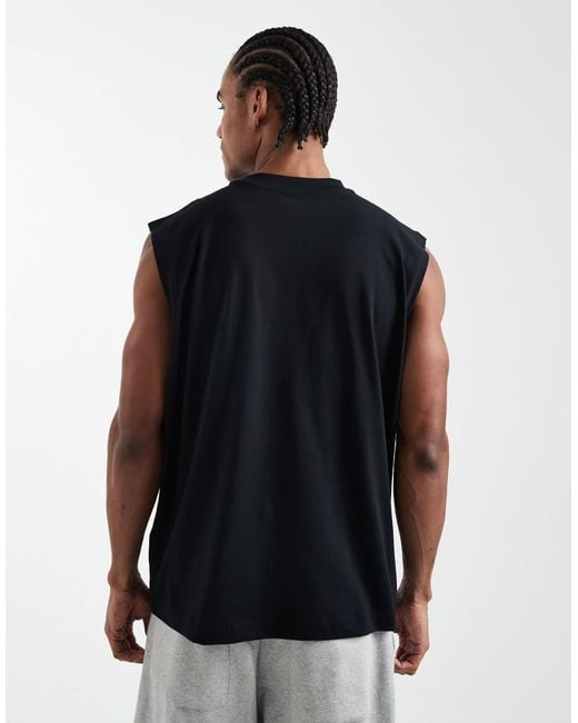 ASOS Black Essentials Oversized Tank for men