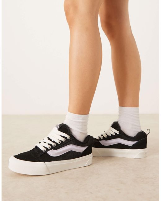 Vans Black – knu skool – sneaker mit ponyfell