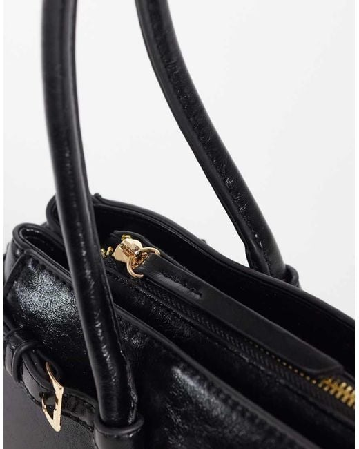 ASOS Black Textured Belted Shoulder Bag