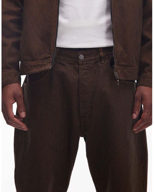No Problemo Brown Nayoka Baggy Cotton Jeans Co-Ord for men