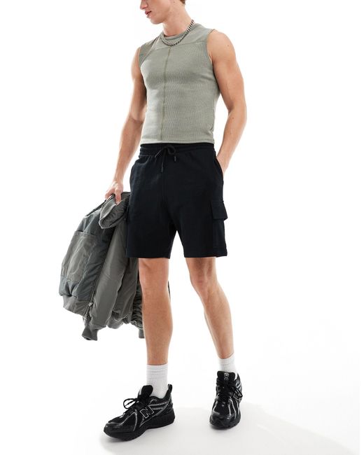 ASOS Black Slim Cargo Shorts for men