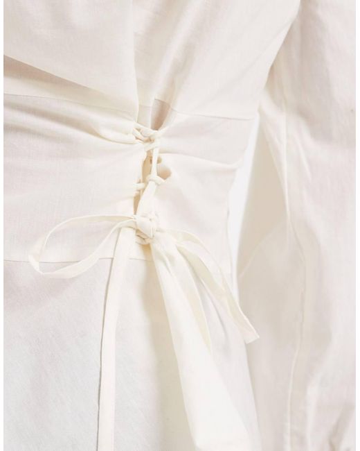 Miss Selfridge White Pleat Detail Fitted Shirt