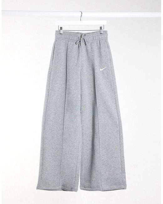 Nike Gray – Jogginghose mit hoher Taille, weitem Bein und kleinem Logo