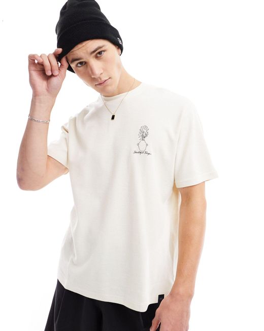 T-shirt à imprimé griffonnage - cassé Pull&Bear pour homme en coloris White