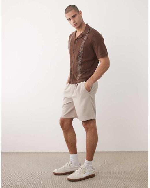 Only & Sons Brown Boxy Fit Knit Shirt for men