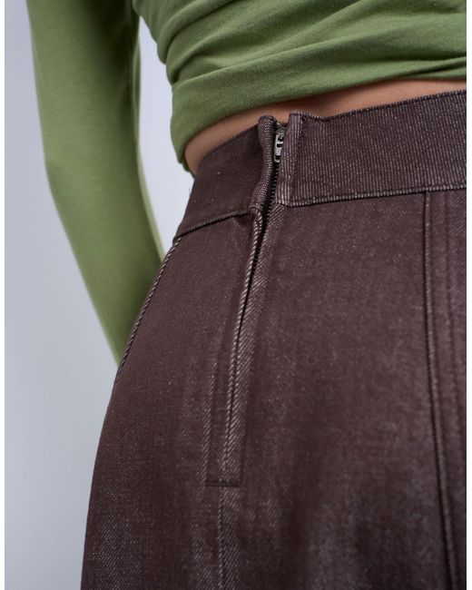 Jupe en jean évasée - marron TOPSHOP en coloris White