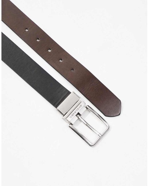 Cintura Double-Face Marrone E Nera di Jack & Jones in Black da Uomo