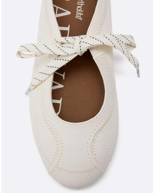 Stradivarius White Leather Effect Sports Ballet Flats