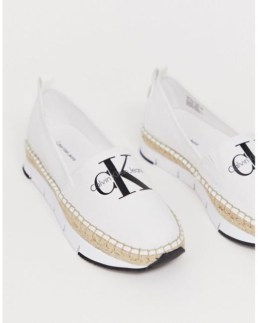 Genna - Espadrilles en toile Toile Calvin Klein en coloris Blanc | Lyst