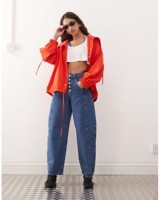 ASOS Red Poplin Shirt Jacket