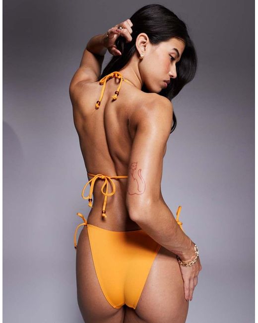 ASOS Orange Rita Triangle Bikini Top With Ring Detail