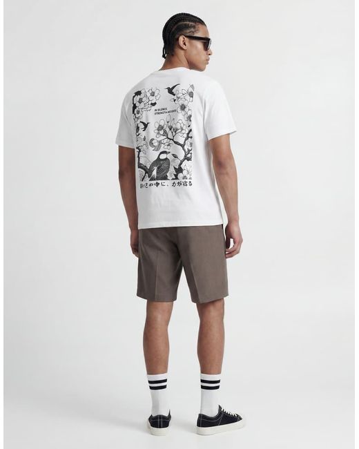 Jack & Jones White Oversized T-shirt With Japanese Back Print for men