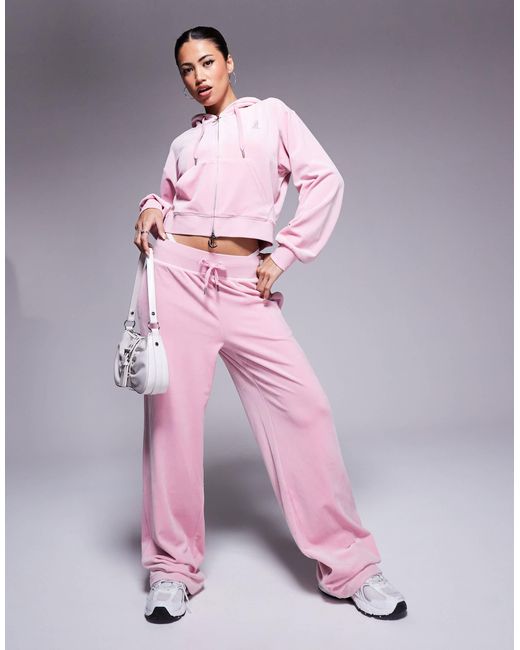 Juicy Couture Pink Relaxed Fit Velour Zip Through Hoodie
