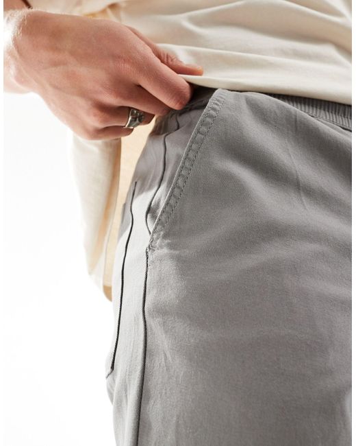 ASOS Gray Slim Pull On Pants for men