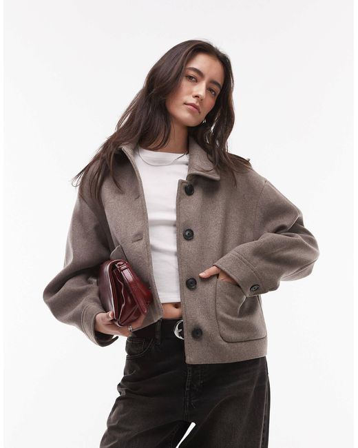 Mango Brown Brushed Jacket